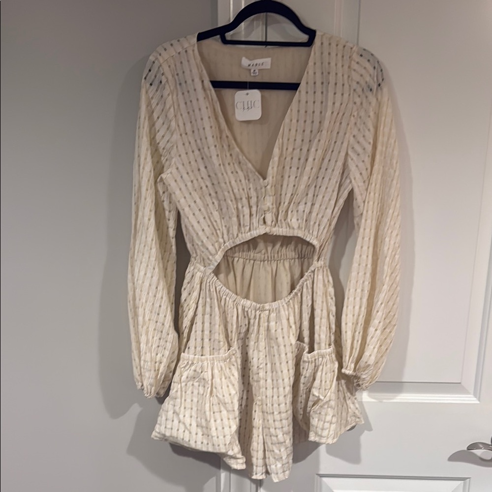 MARBLE Chic Cream Checkered Blouse